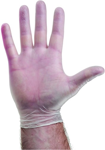 Vinyl handschoenen Naturel gepoederd - 8/m