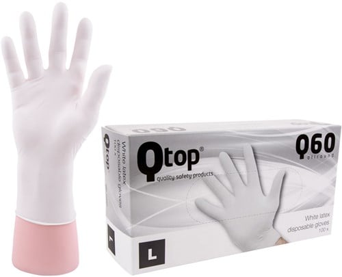 Latex Handschoenen wit gepoederd