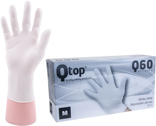 Qtop Q40 Witte Nitril Handschoenen - 8/m