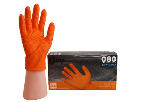 Qtop Q80 Diamond Oranje Nitril handschoen - oranje - l