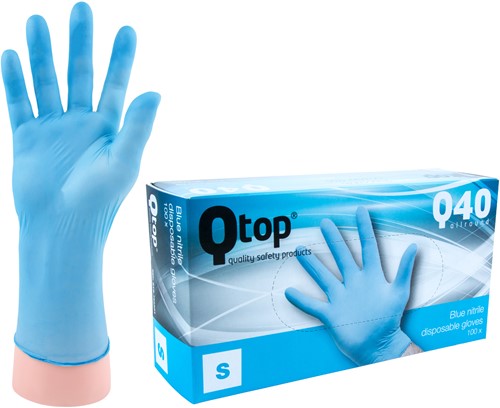 Qtop Q40 Blauwe Nitril Handschoenen - 7/s